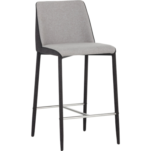 Renee Counter Stool in Dark Slate & Grey Fabric